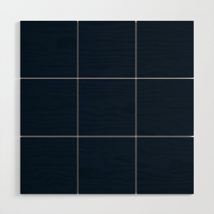 Minimal, Solid Color, Dark Navy Blue Wood Wall Art Gallery Image 1