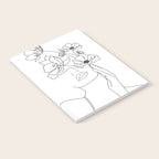 Minimal Line Art Woman with Flowers Notebook Gallery Image 2