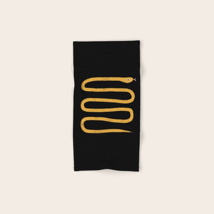Minimal Snake Black and Gold Bath Towel Gallery Image 1