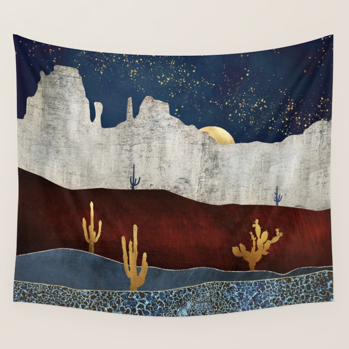Moonlit Desert Wall Tapestry Gallery Image 4