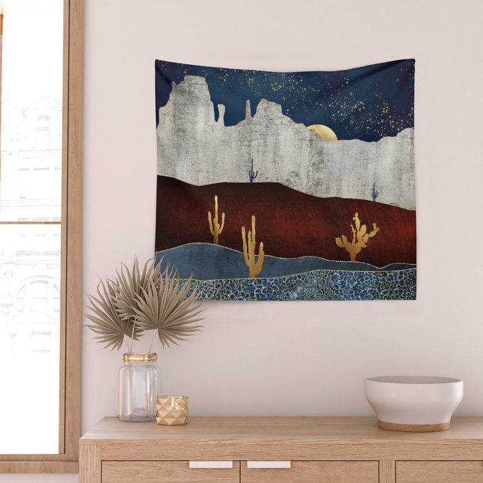 Moonlit Desert Wall Tapestry Gallery Image 2
