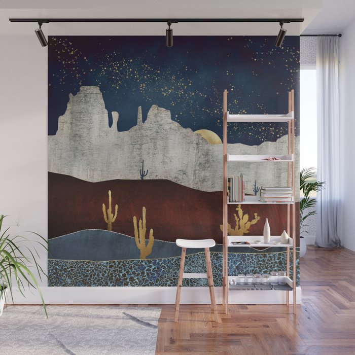 Moonlit Desert Wall Mural Gallery Image 1