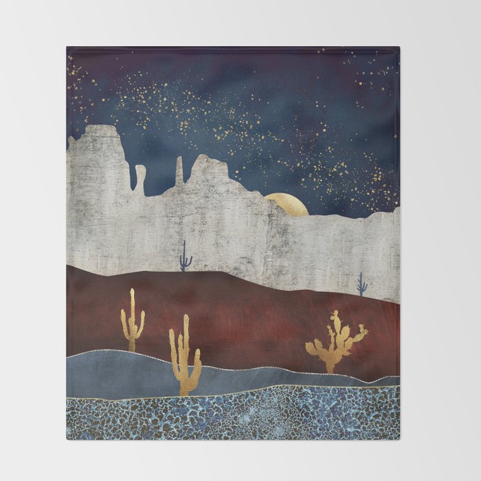 Moonlit Desert Throw Blanket Gallery Image 2