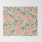 Mila I - boho nature inspired illustration Throw Blanket Gallery Image 2