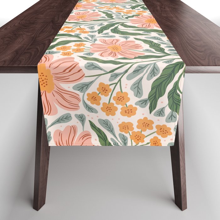 Mila I - boho nature inspired illustration Table Runner Gallery Image 1