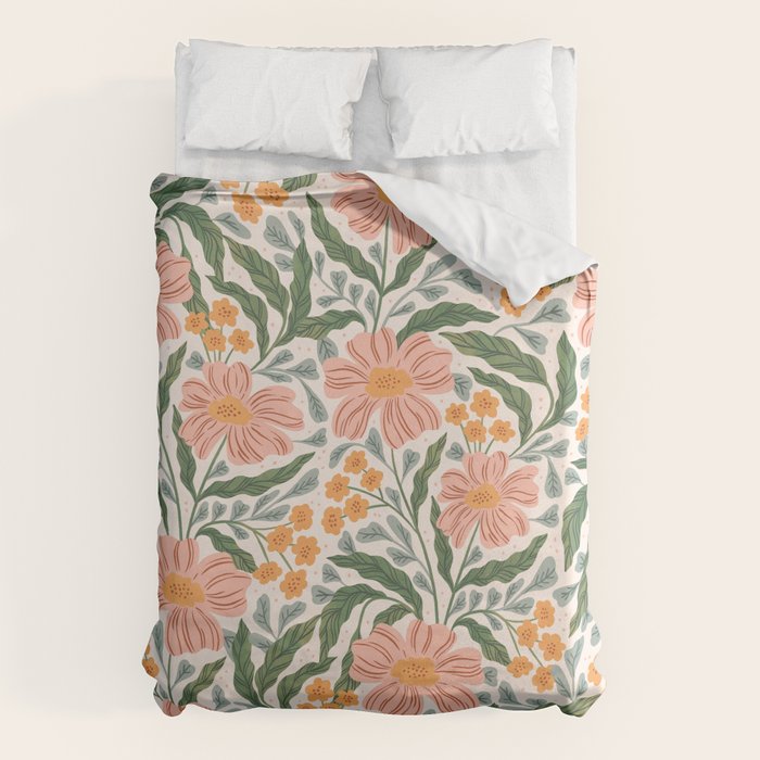 Mila I - boho nature inspired illustration Duvet Cover Gallery Image 1