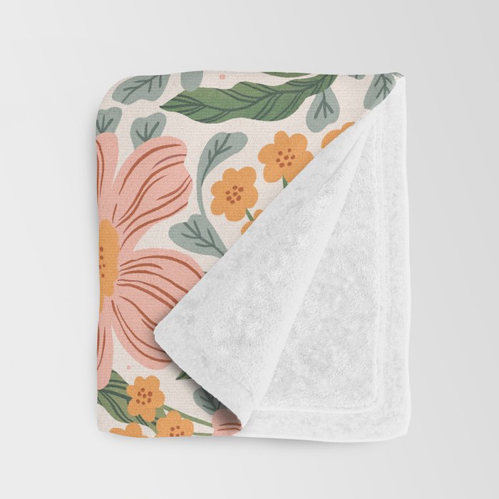 Mila I - boho nature inspired illustration Throw Blanket Gallery Image 3