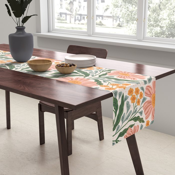 Mila I - boho nature inspired illustration Table Runner Gallery Image 2