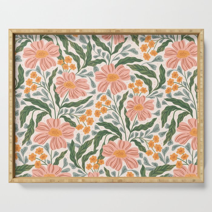 Mila I - boho nature inspired illustration Serving Tray Gallery Image 1