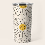Smiley face 70s Daisy  Travel Mug Gallery Image 1