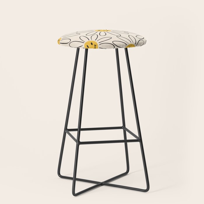 Smiley face 70s Daisy  Stool Gallery Image 1