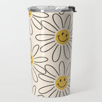 Smiley face 70s Daisy  Travel Mug Gallery Image 2