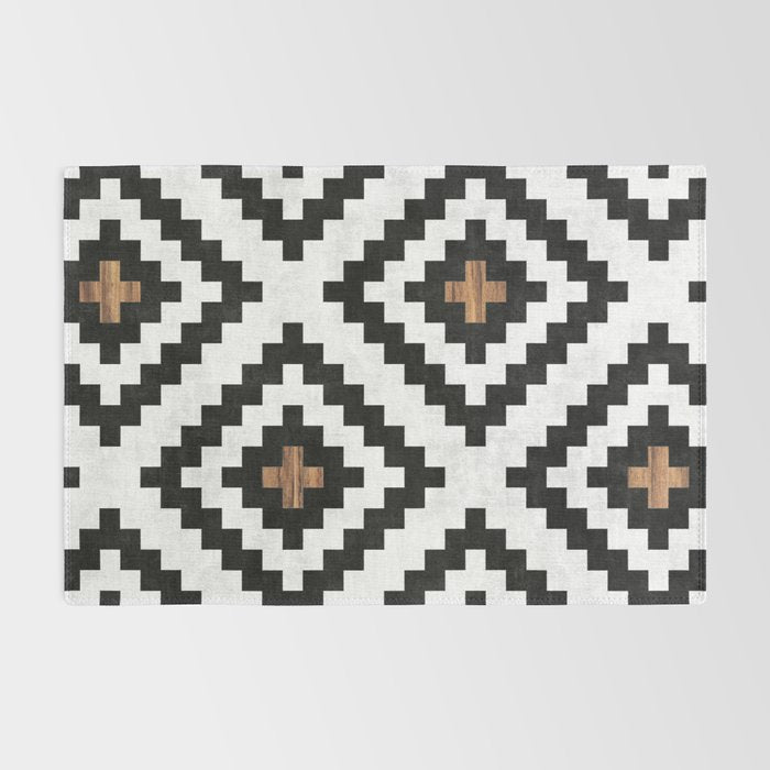 Urban Tribal Pattern No.16 - Aztec - Concrete and Wood Rug Gallery Image 2