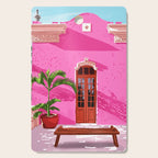 Pink Building Architecture | Pop Art Travel House Painting | Modern Bohemian Décor Spain Palace Cutting Board Gallery Image 1