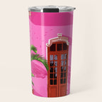 Pink Building Architecture | Pop Art Travel House Painting | Modern Bohemian Décor Spain Palace Travel Mug Gallery Image 1