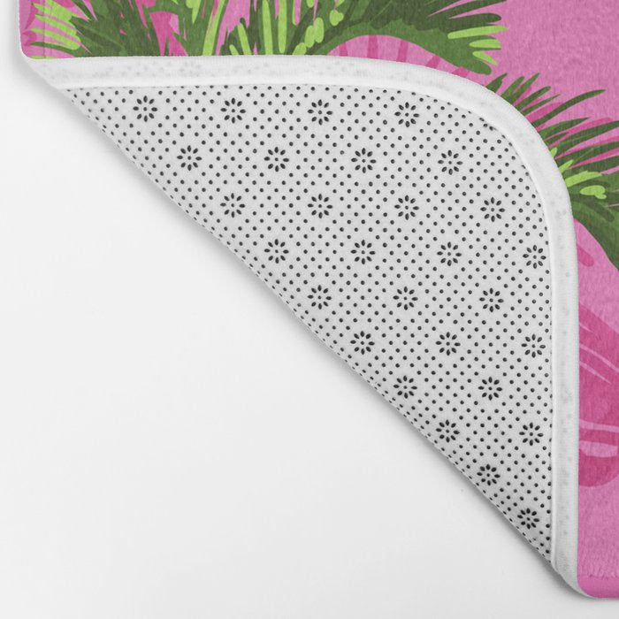 Pink Building Architecture | Pop Art Travel House Painting | Modern Bohemian Décor Spain Palace Bath Mat Gallery Image 2