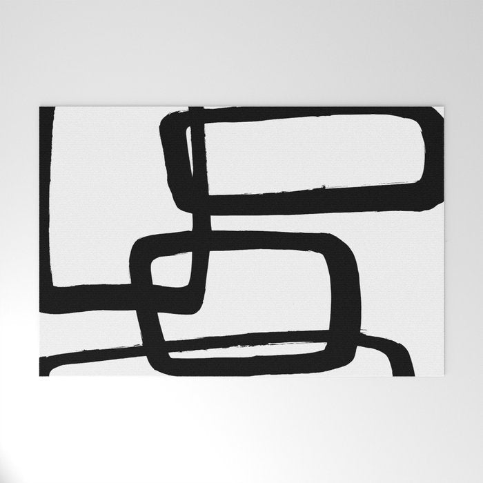 Mod Ink White Background Welcome Mat Gallery Image 1