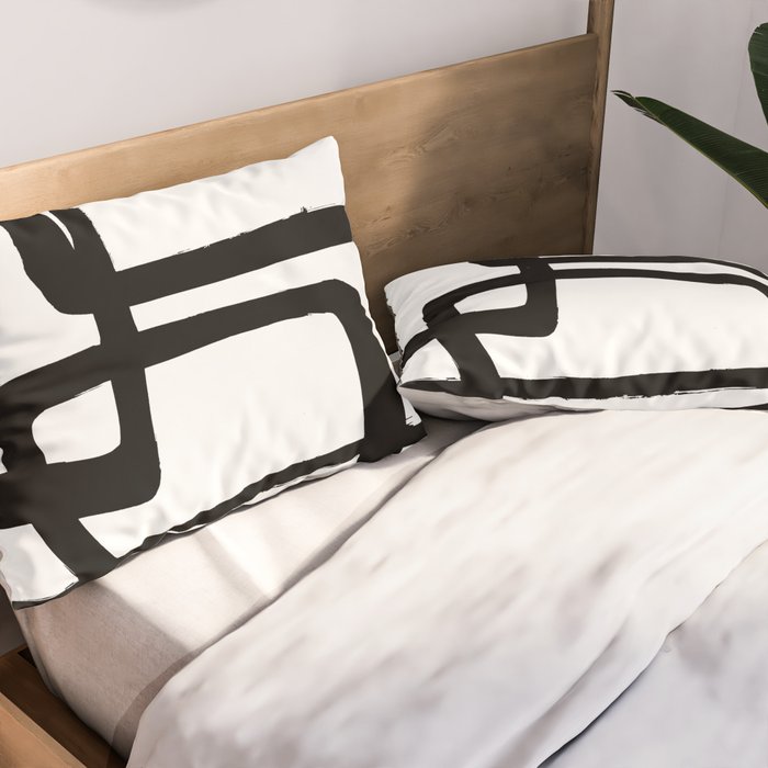 Mod Ink White Background Pillow Sham Gallery Image 2
