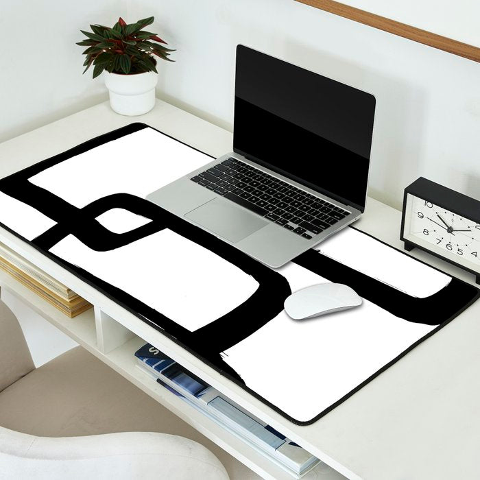 Mod Ink White Background Desk Mat Gallery Image 2