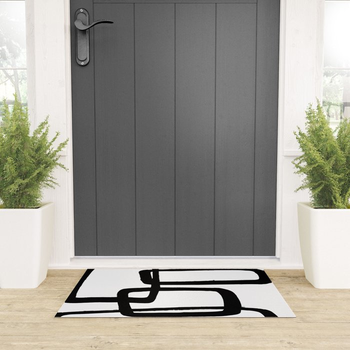 Mod Ink White Background Welcome Mat Gallery Image 3