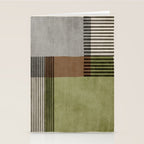 Olive Green Brown Gray Black Bold Lines Artwork Stationery Card Gallery Image 2