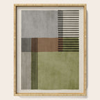 Olive Green Brown Gray Black Bold Lines Artwork Serving Tray Gallery Image 1