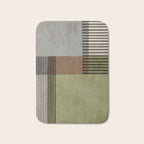 Olive Green Brown Gray Black Bold Lines Artwork Bath Mat Gallery Image 1