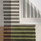 Olive Green Brown Gray Black Bold Lines Artwork Wall Tapestry Gallery Image 3