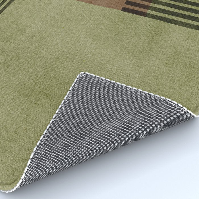 Olive Green Brown Gray Black Bold Lines Artwork Rug Gallery Image 4