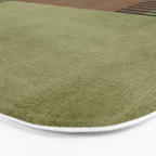 Olive Green Brown Gray Black Bold Lines Artwork Bath Mat Gallery Image 3