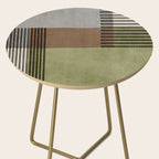Olive Green Brown Gray Black Bold Lines Artwork Side Table Gallery Image 2