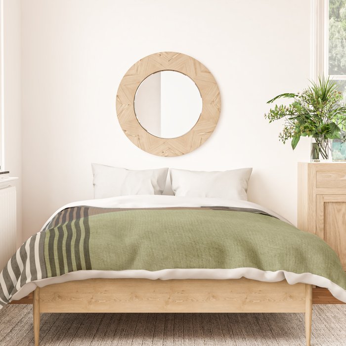 Olive Green Brown Gray Black Bold Lines Artwork Duvet Cover Gallery Image 3