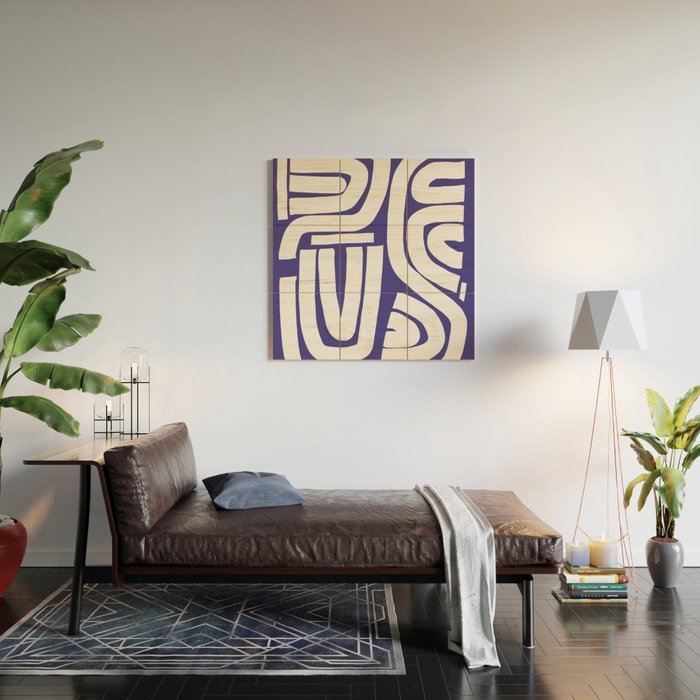 Abstract stripe mosaic Wood Wall Art Gallery Image 2