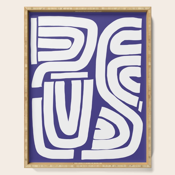 Abstract stripe mosaic Serving Tray Gallery Image 1