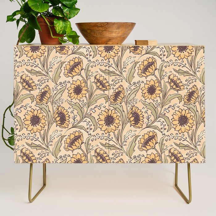 Sunflowers - gold Credenza Gallery Image 1