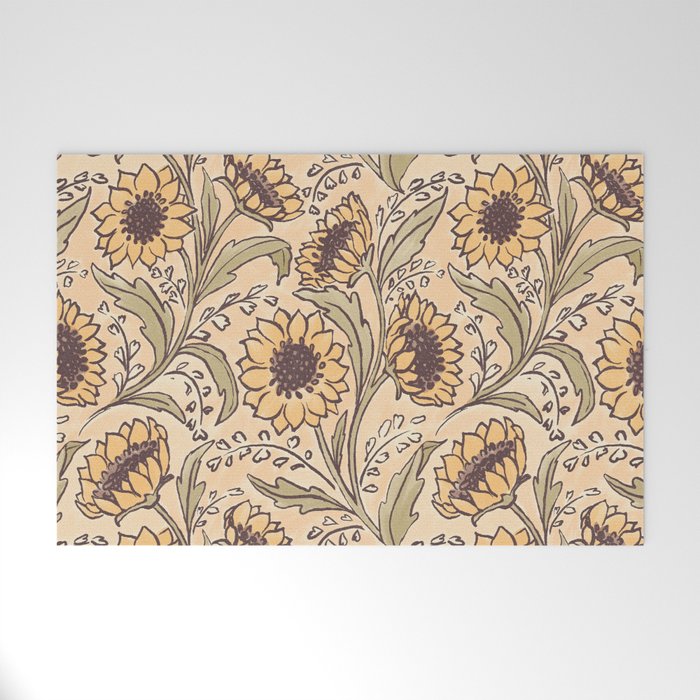 Sunflowers - gold Welcome Mat Gallery Image 1