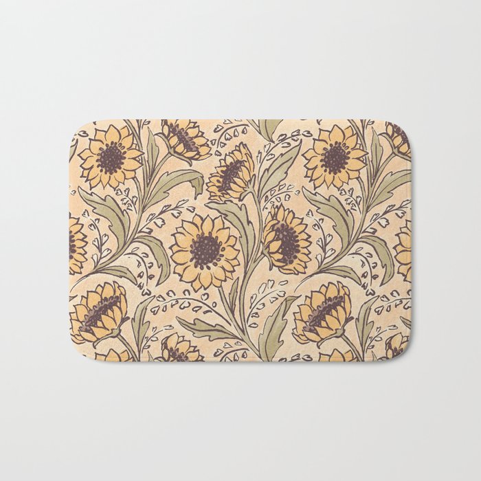 Sunflowers - gold Bath Mat Gallery Image 1