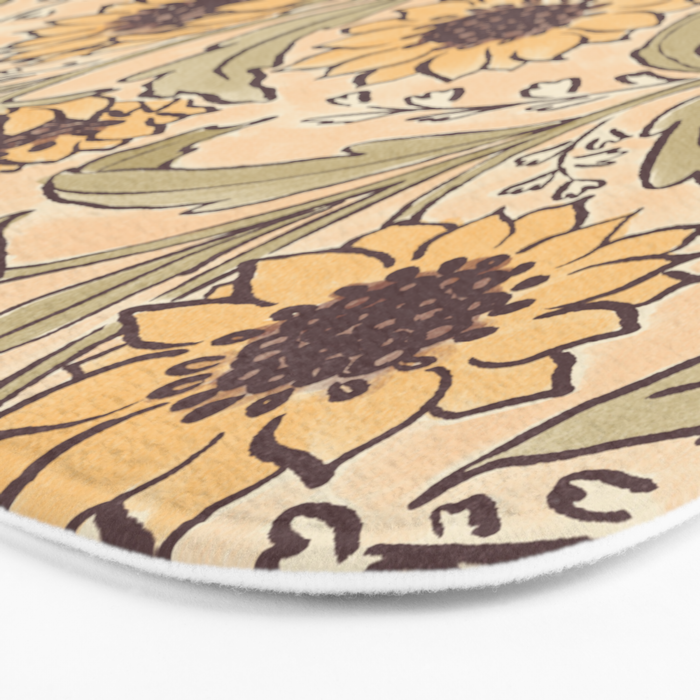 Sunflowers - gold Bath Mat Gallery Image 3