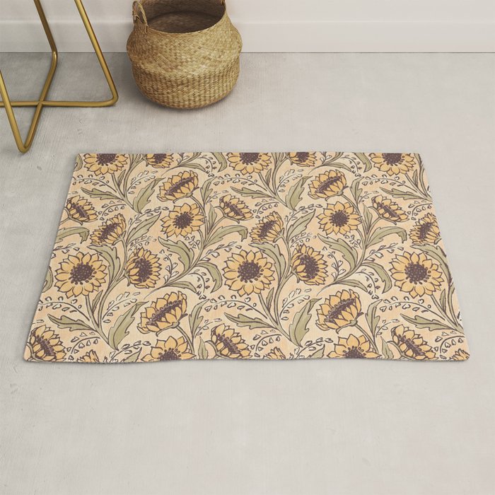 Sunflowers - gold Rug Gallery Image 1