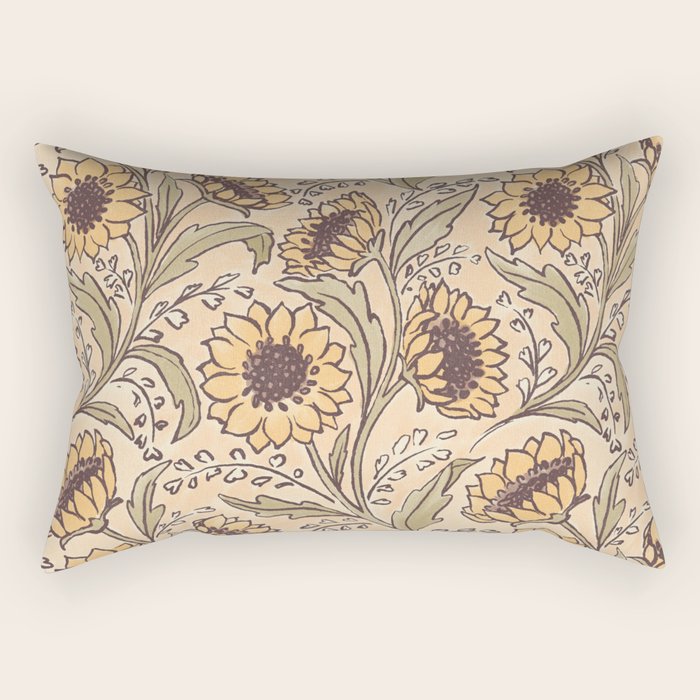 Sunflowers - gold Rectangular Pillow Gallery Image 2