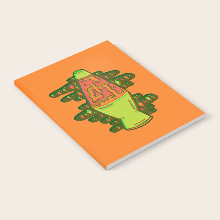 Lit lava lamp in orange in 3D Notebook Gallery Image 1