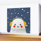 Christmas Baby Seal with fairy lights Wall Mural Gallery Image 2