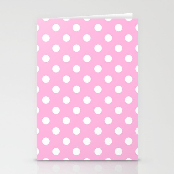 Polka Dots (White & Pink Pattern) Stationery Card Gallery Image 2