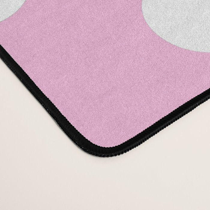 Polka Dots (White & Pink Pattern) Desk Mat Gallery Image 4