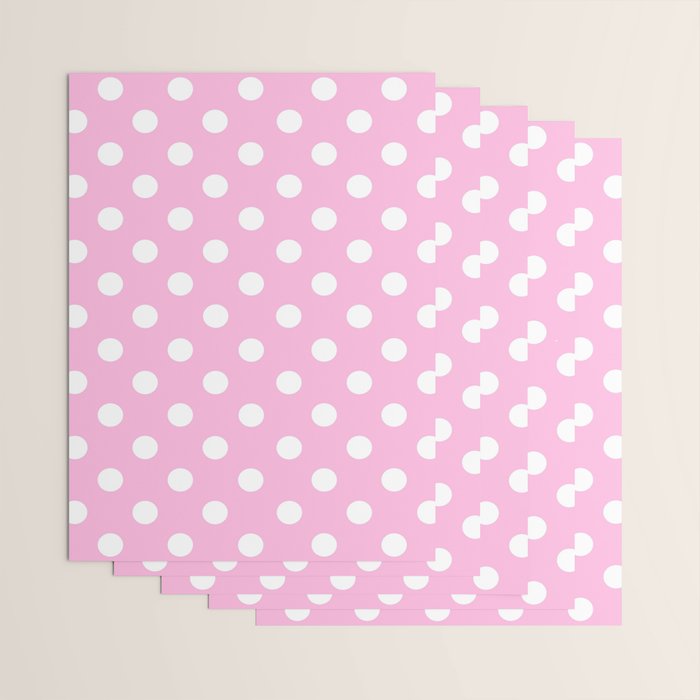 Polka Dots (White & Pink Pattern) Wrapping Paper Gallery Image 3