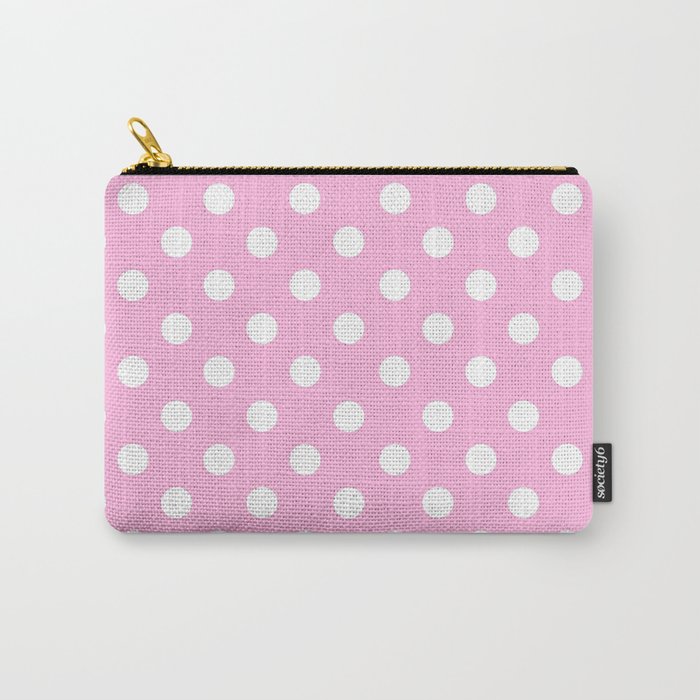 Polka Dots (White & Pink Pattern) Carry All Pouch Gallery Image 1
