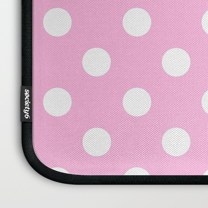 Polka Dots (White & Pink Pattern) Laptop Sleeve Gallery Image 3