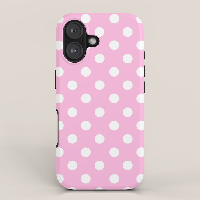 Polka Dots (White & Pink Pattern) iPhone Case Gallery Image 1