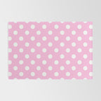 Polka Dots (White & Pink Pattern) Rug Gallery Image 2