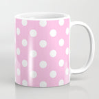 Polka Dots (White & Pink Pattern) Coffee Mug Gallery Image 1